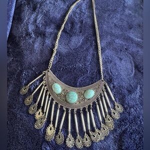 Vintage Turquoise Aztec Necklace